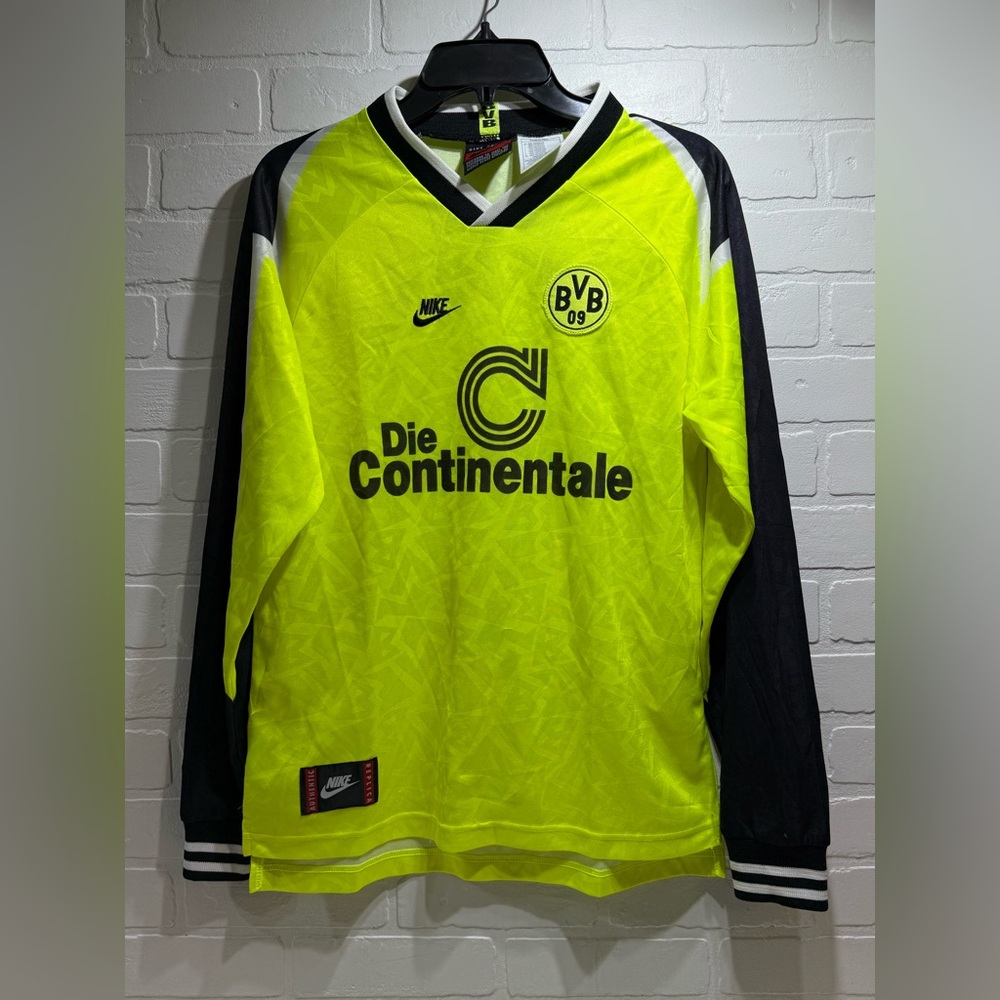 NEW - NIKE - 1995-96 Borussia Dortmund Home L/S Shirt - 9/10 - (XL.Boys)